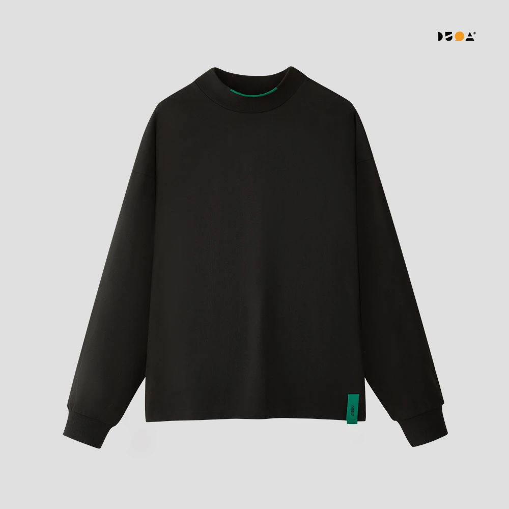 断码春季小高领休闲百搭长袖重磅纯棉宽松显瘦简约男女情侣款