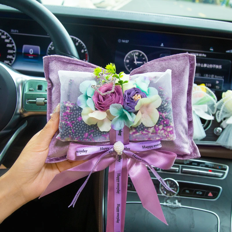 新品上新干花竹炭包车摆件创意香薰车家两用除异味净化空气