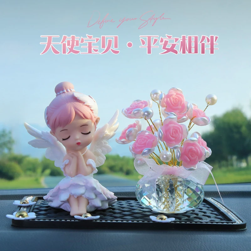 【贝拉公主】创意车载装饰摆件卡通可爱女生汽车内饰女生车饰手工