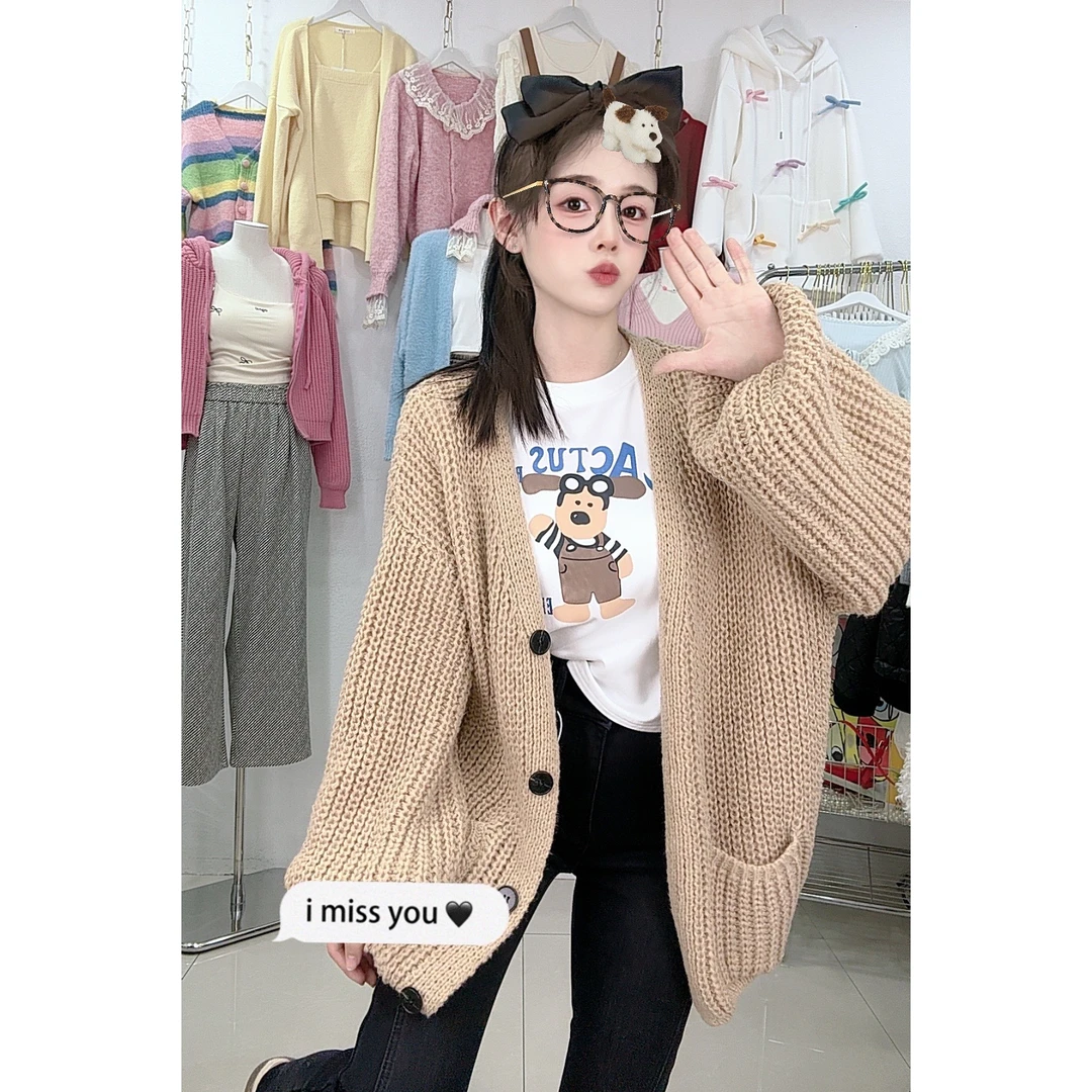 869粗线宽松版毛衣外套