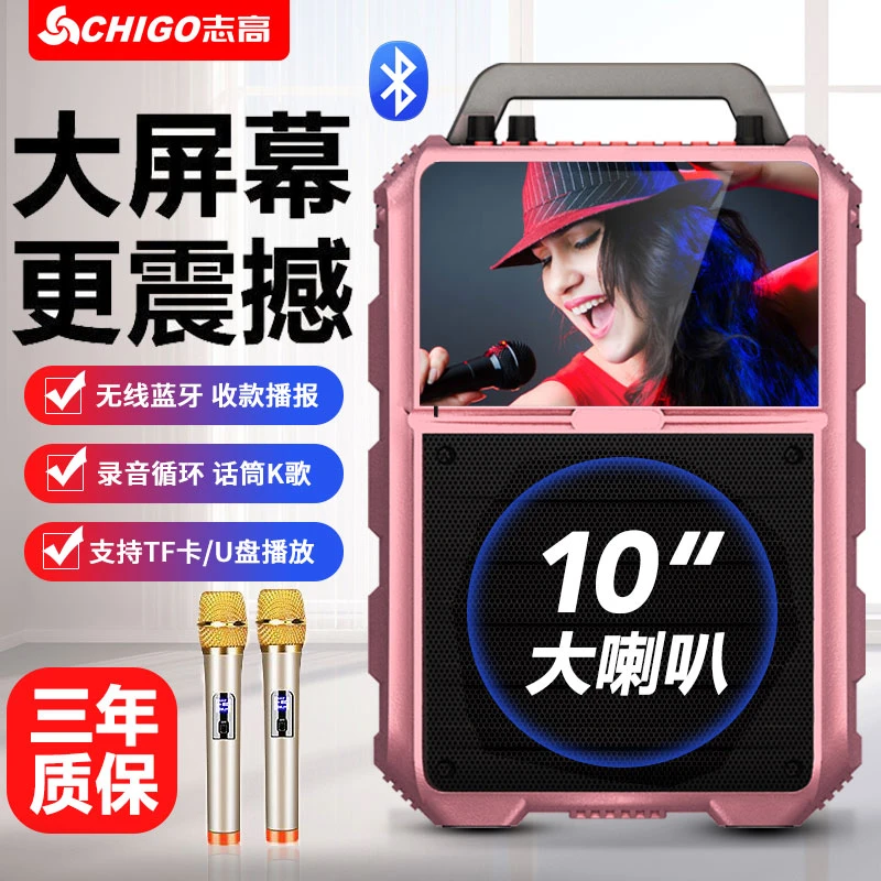 Chigo/志高广场舞带屏幕便携式无线唱歌户外网红音响k歌功率手提