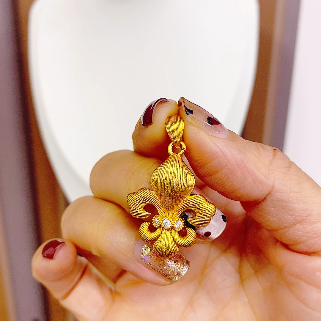 耳饰 时尚百搭 鸢尾花吊坠女项链精品不掉色首饰品