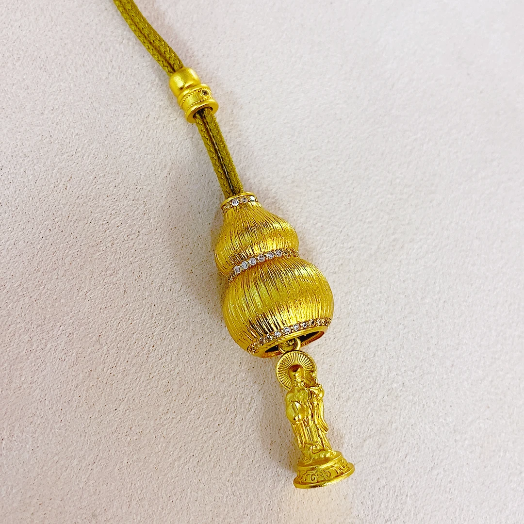 吊坠 时尚百搭拉丝点钻葫芦随身佛吊坠