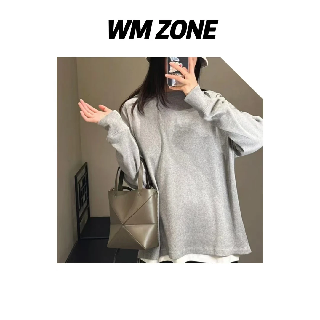 虎儿 3-2591 休闲刺绣圆领坑条卫衣