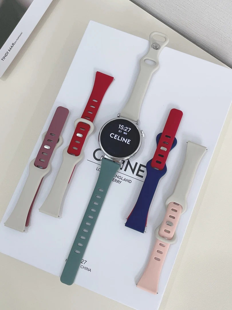 适用华为gt5手表gt4柔软拼色硅胶表带通用gt3/2华为watch 3/4Pro