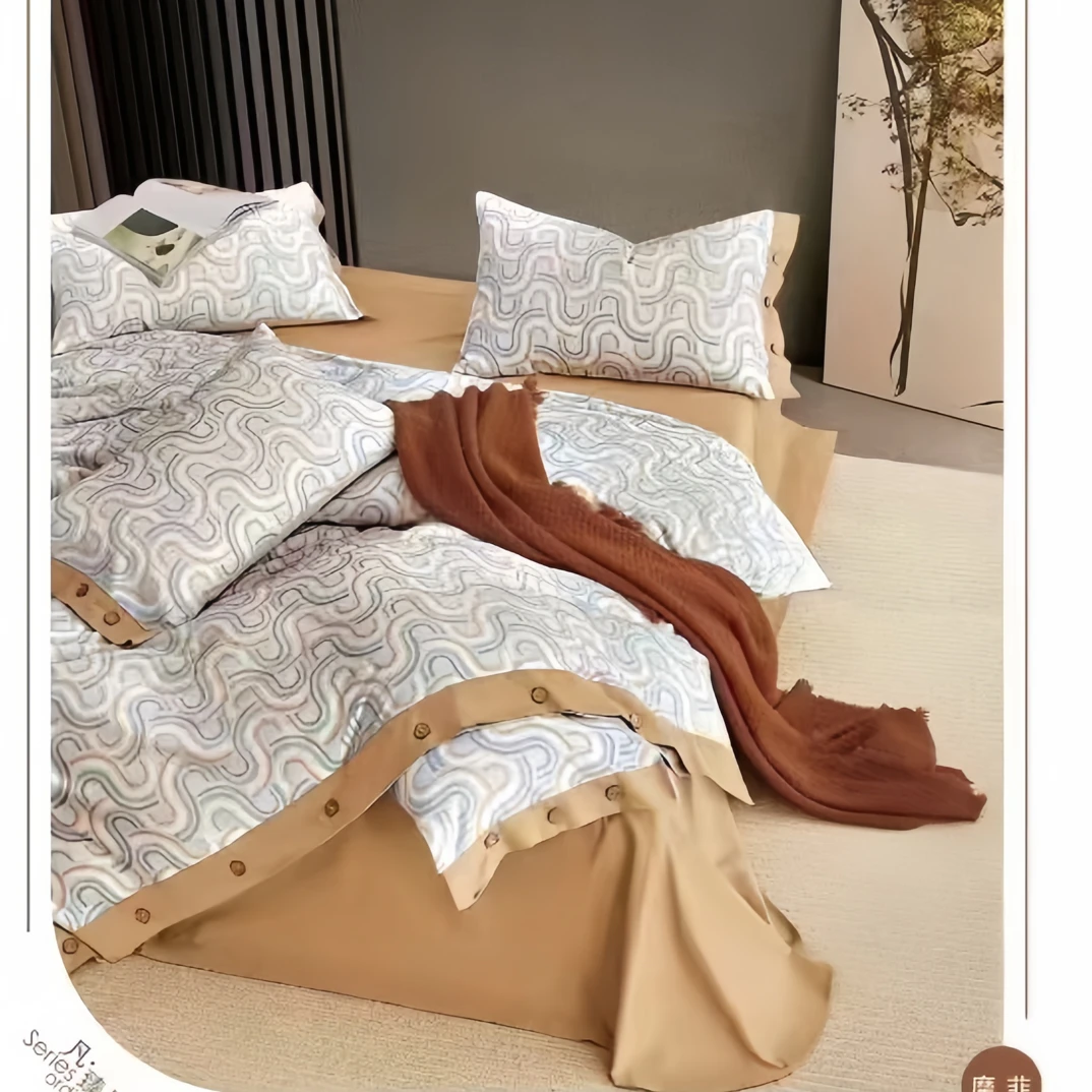 清沐家纺纯棉定制-纯棉高支高密磨绒面料-摩菲-AB版