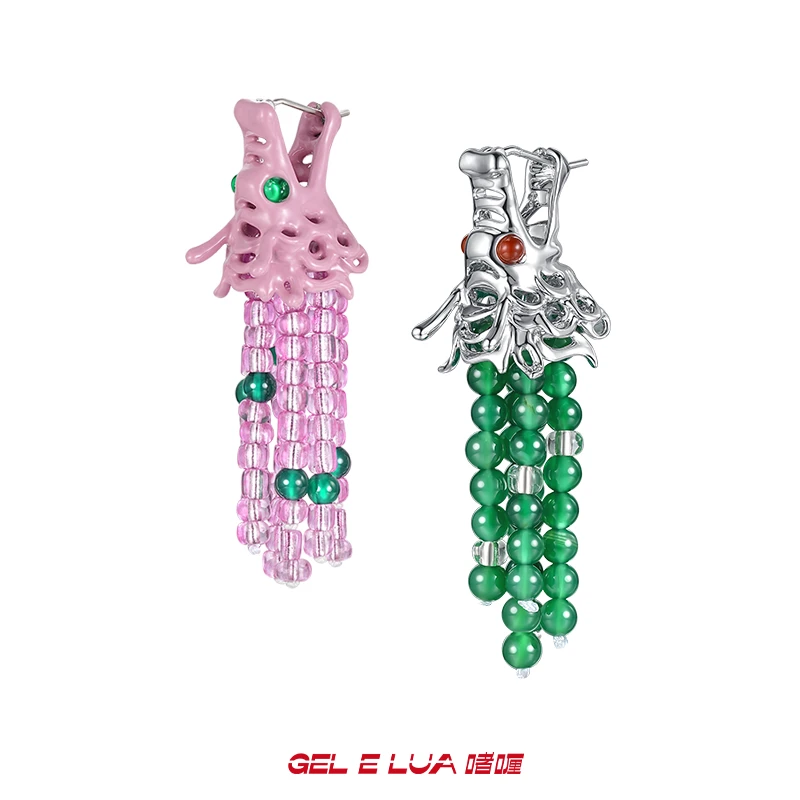 铜合金耳饰 原创小众设计中式古风百搭玉娇龙耳环