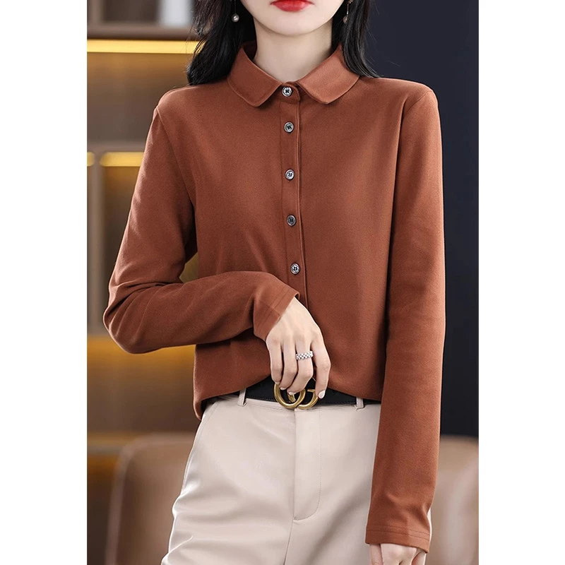 加厚双面德绒衬衫女秋冬磨毛时尚设计感小众加绒保暖打底开衫衬衣