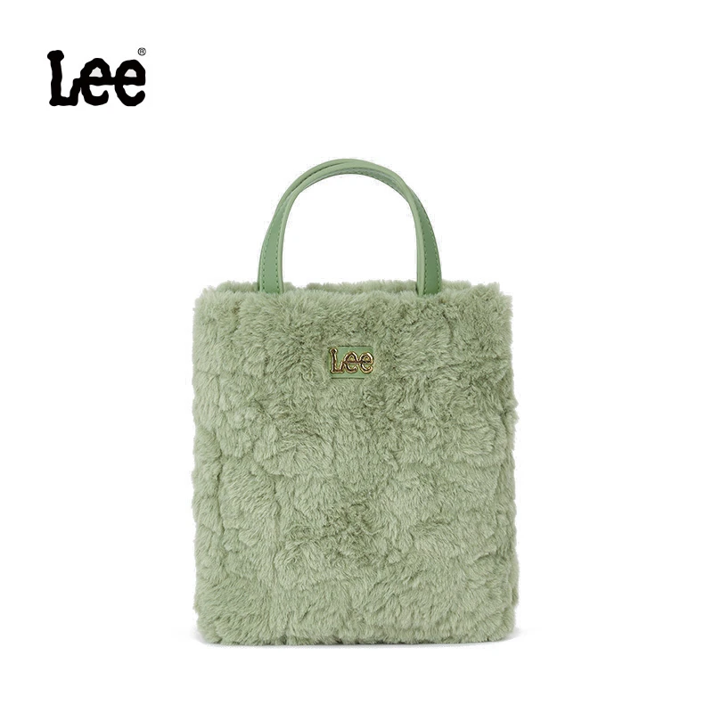 Lee毛绒时尚薄荷曼波小众手提包蓝色休闲百搭肩包秋冬