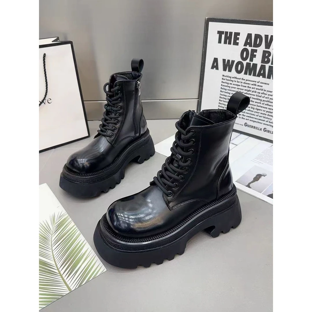 马丁靴女鞋2024新款厚底大黄靴子登山鞋加绒短靴子X-2022