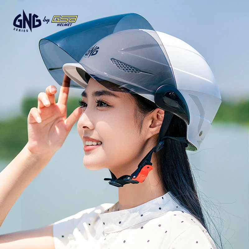 GNG6GSB电动摩托车头盔夏季防晒轻便半盔男女款通用骑行安全透气