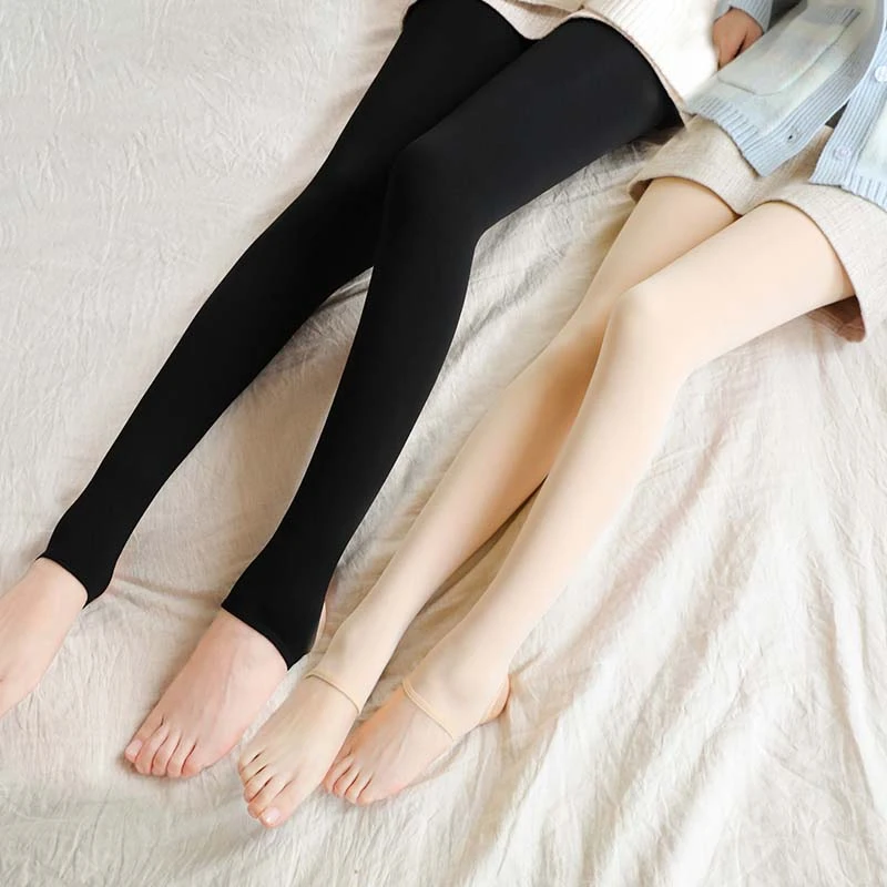 光腿神器打底裤女外穿肉色丝袜春秋冬季加绒裤保暖棉裤袜加厚秋裤