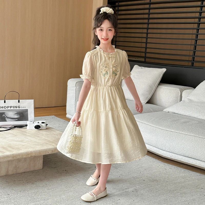 夏季洋气女童夏装连衣裙2024新款儿童汉服裙子夏季新中式小女孩
