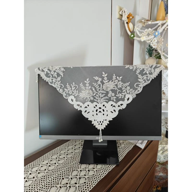 福利品40*40手工串珠茶几桌布防尘布烤箱电饭煲水壶上卖完即止