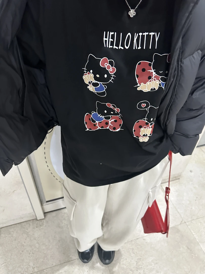 【Seoul 设计师】 UN家灰色卡通短袖 四只猫咪 春夏款