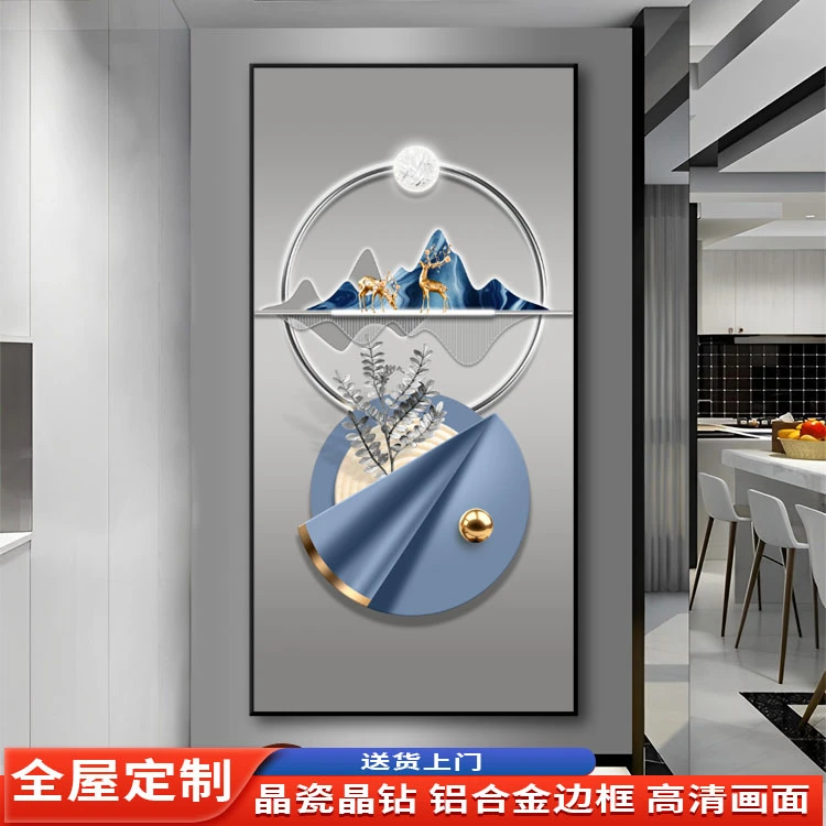 【轻奢】现代简约入户客厅走廊壁画轻奢风过道客厅挂画玄关装饰画