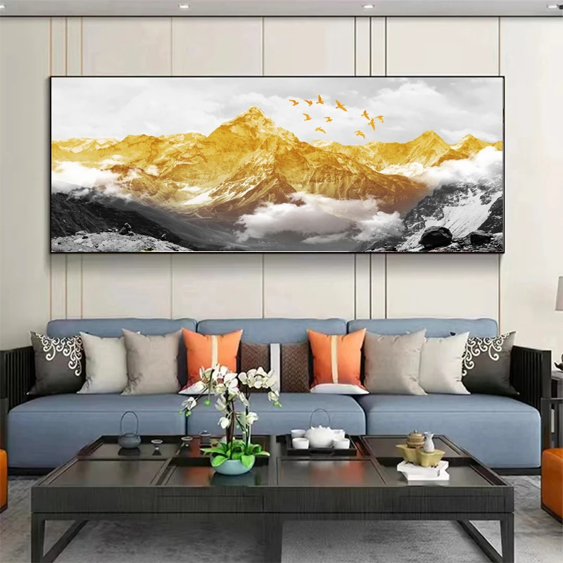 【金山-横幅】新款背景墙高级感靠金山金山挂画客厅装饰品装饰画