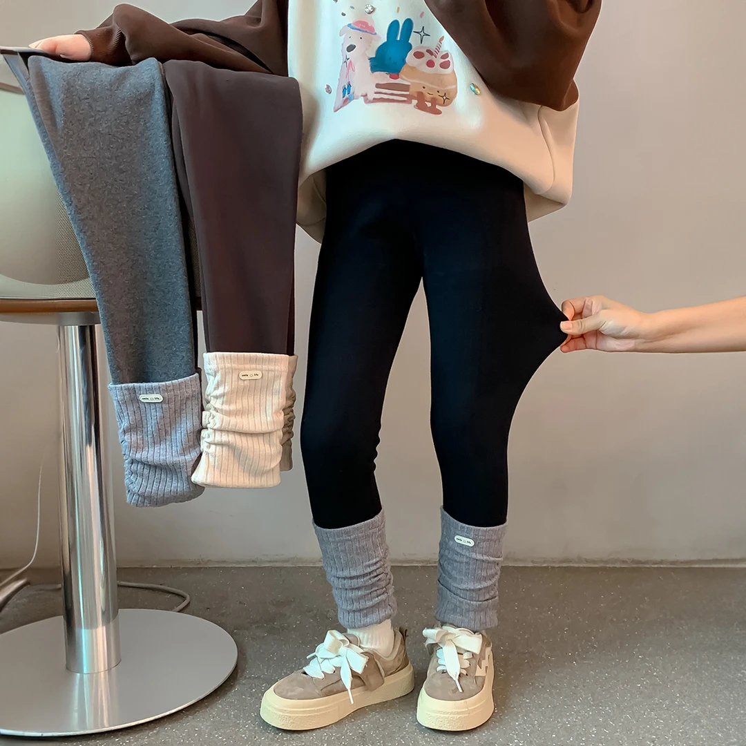 女童秋冬打底裤2025秋冬新款儿童加绒鲨鱼裤中大童百搭神裤Q12834