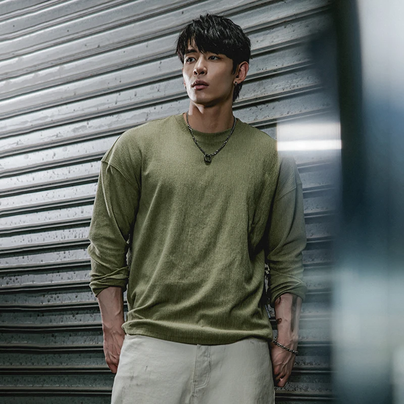 肌肉狗 健身长袖男潮牌纯色运动t恤秋冬新品宽松休闲上衣训练服