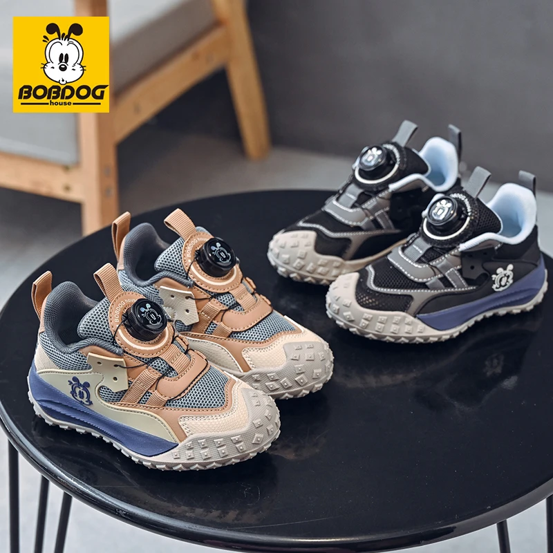 巴布豆儿童鞋子秋季男童运动鞋时尚网面透气春季软底跑步防滑休闲