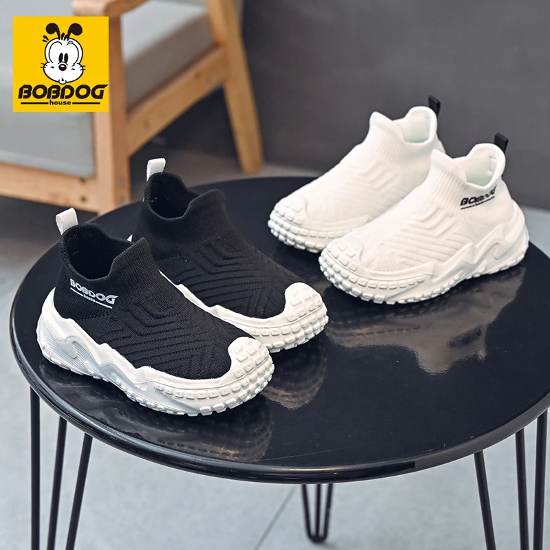 巴布豆儿童鞋子秋季男童运动鞋时尚网面透气春季软底跑步防滑休闲