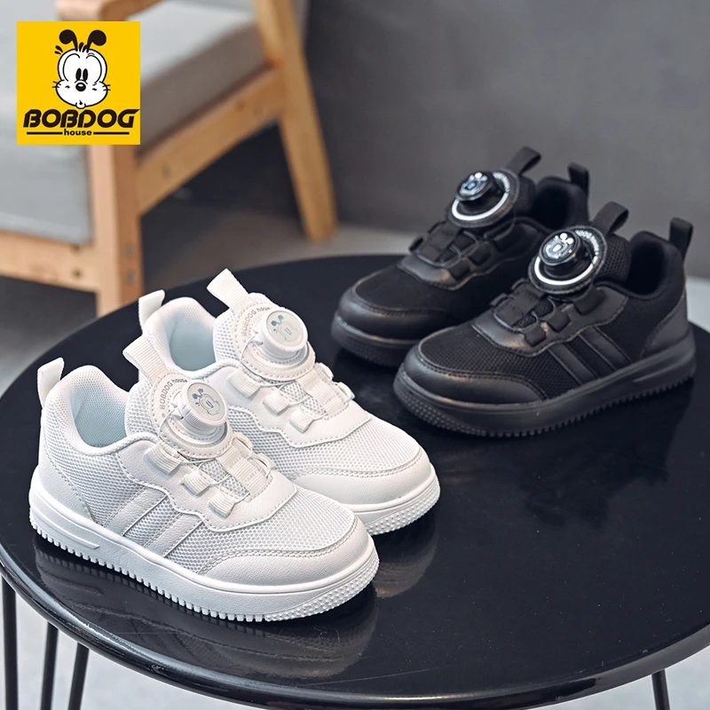 巴布豆儿童鞋子秋季男童运动鞋时尚网面透气春季软底跑步防滑休闲