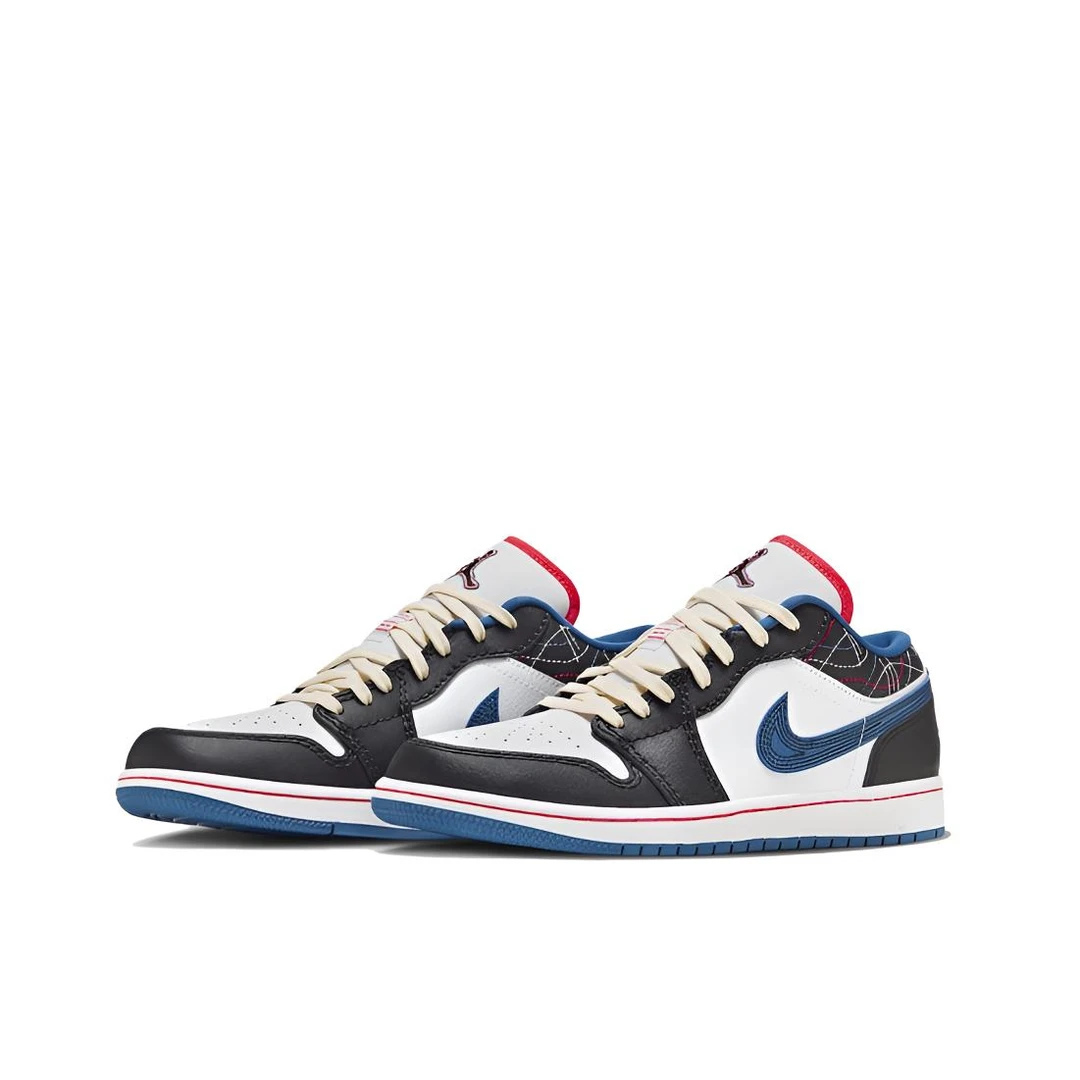 Air Jordan1 AJ1白蓝线条Low小闪电低帮运动休闲板鞋 FV3622-141