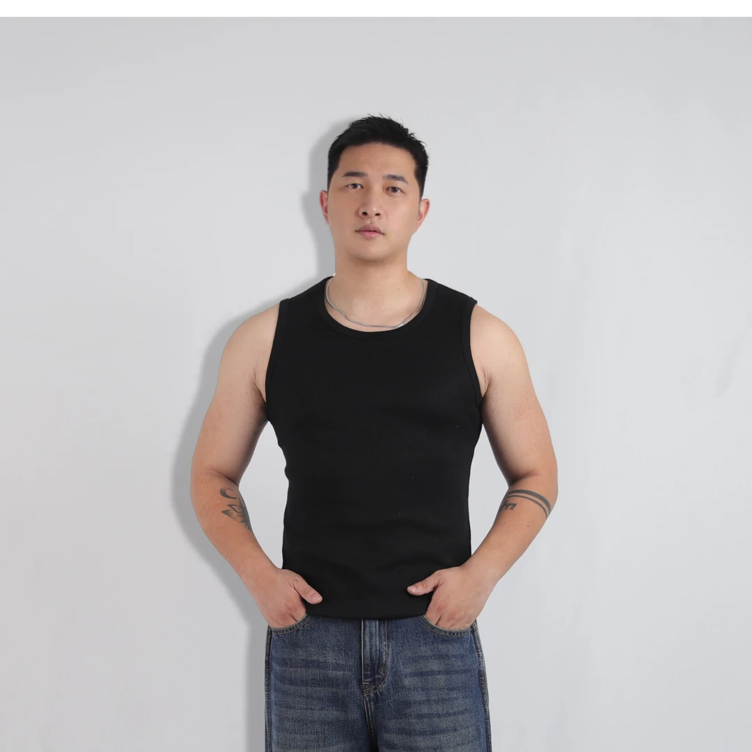 马丁叔叔 新款休闲基础打底背心 纯色简约时尚背心
