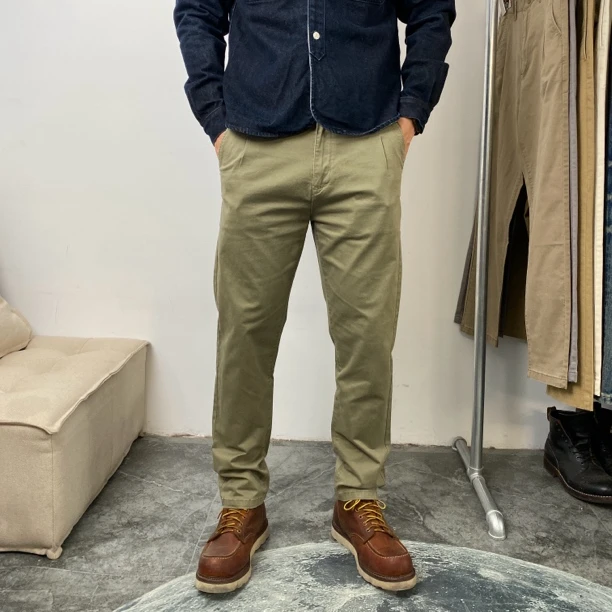 复古水洗修身小直筒裤男士休闲百搭长裤四季款显瘦精致休闲裤 589