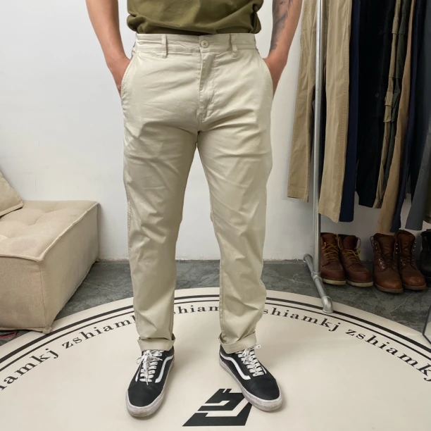 男士基础简约直筒裤夏季轻薄款修身显瘦百搭休闲长裤微弹裤子5063