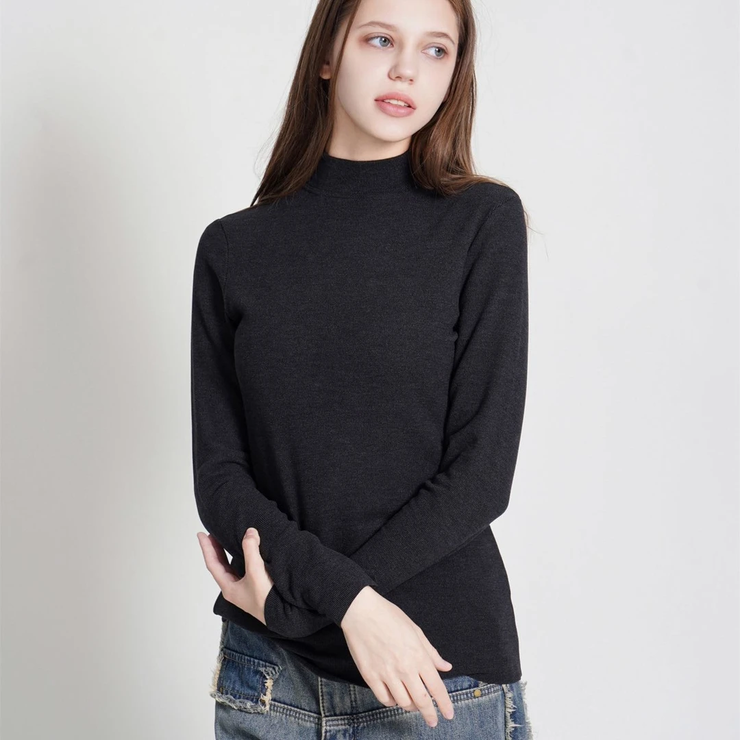 【HUAHUA】半高领时尚百搭 德绒打底23D057