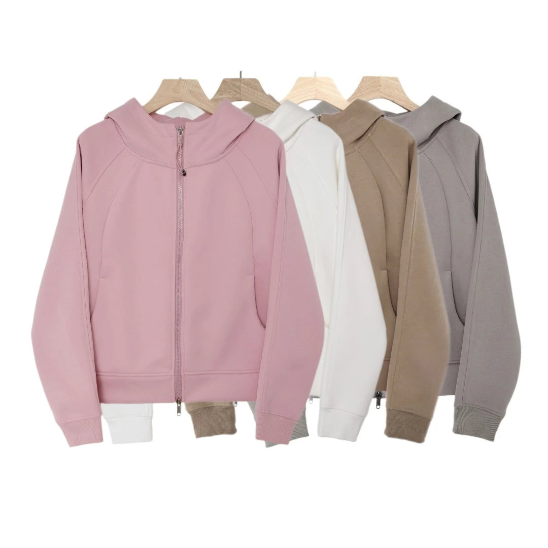 【HUAHUA】纯色女士设计师轻奢百搭时尚外套高领外搭6243