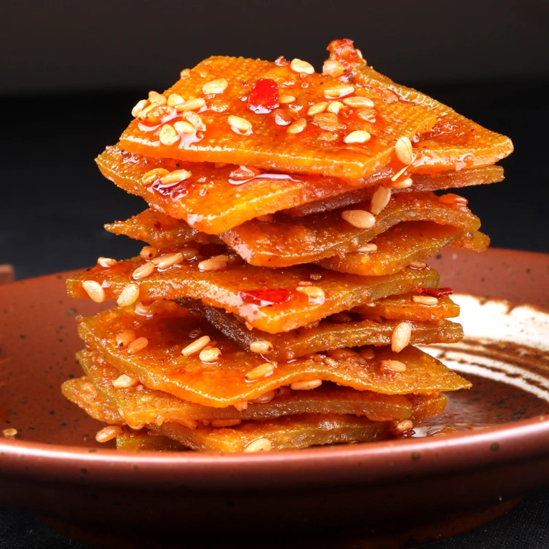 湖南特产香辣百叶片豆干豆皮千张休闲零食辣条解馋追剧办公小吃