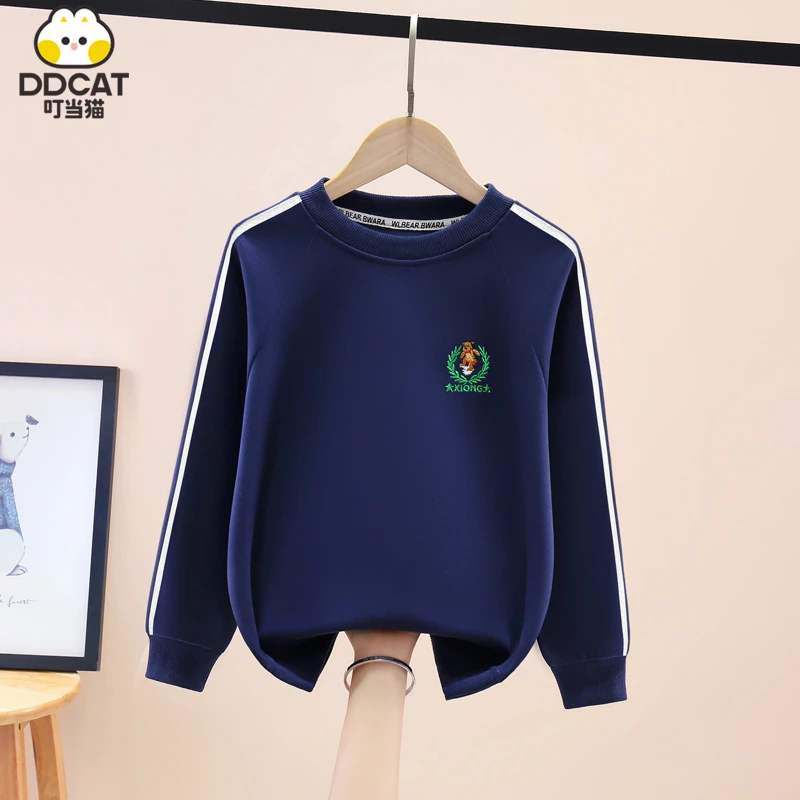 叮当猫男童卫衣春秋款2024新款洋气中大童男孩休闲圆领长袖打底衫