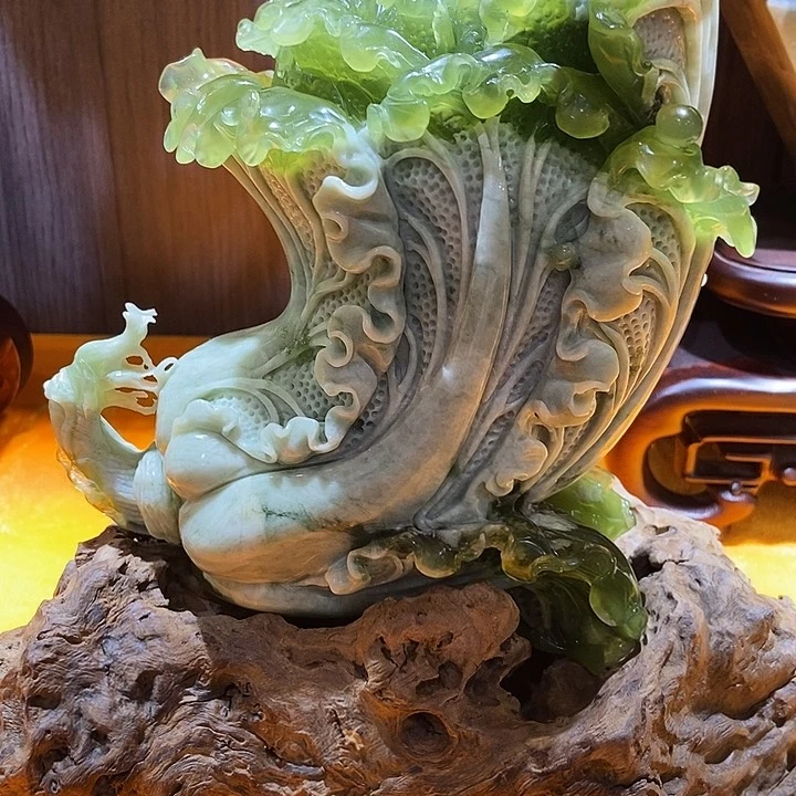 蛇纹石玉摆件合金