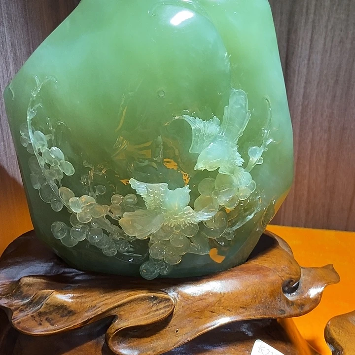 蛇纹石玉摆件合金