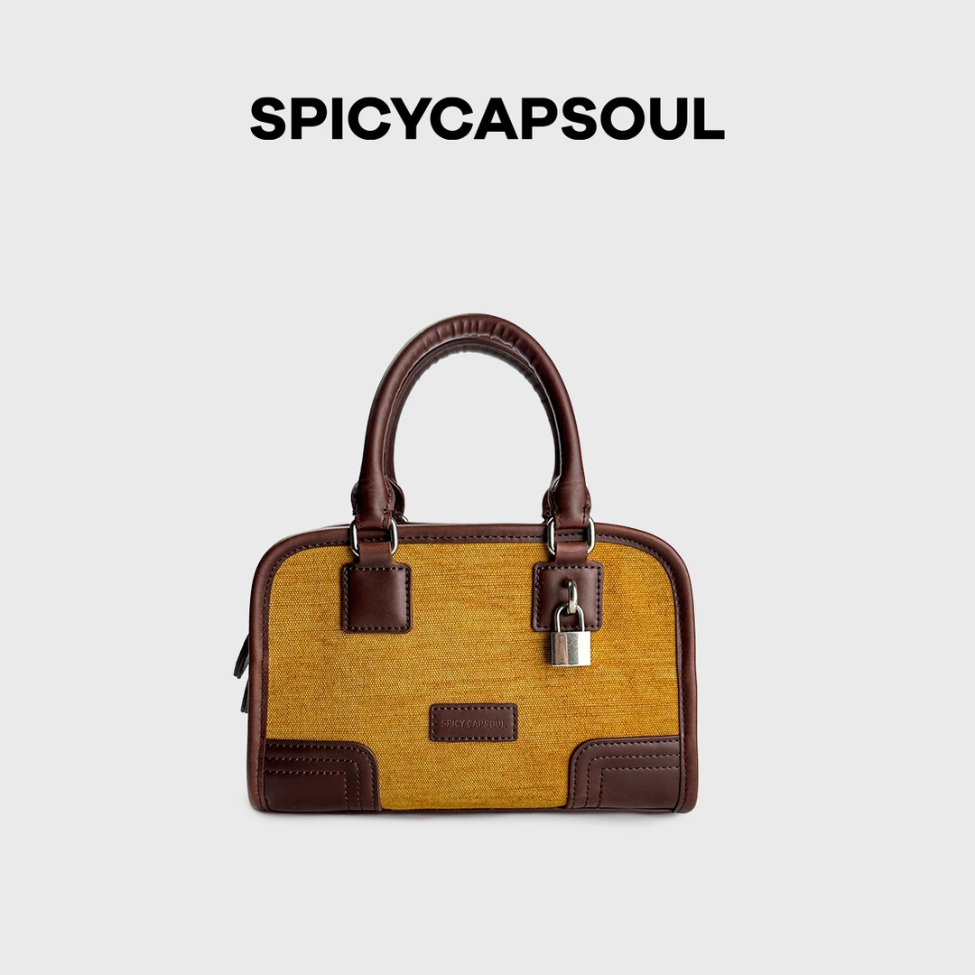 【中古迷】SpicyCapSoul池金物复古玩家高配黄麻布&疯马牛皮包系列