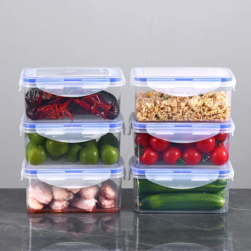 【6个保鲜盒】冰箱保鲜盒食物收纳盒塑料饭盒密封罐储物盒食品盒子