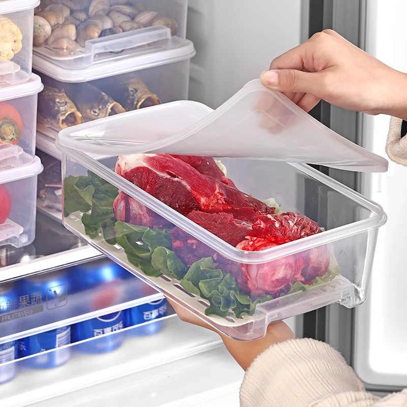 【买一送一】冰箱收纳盒冷冻保鲜盒家用厨房塑料抽屉式鸡蛋储物盒