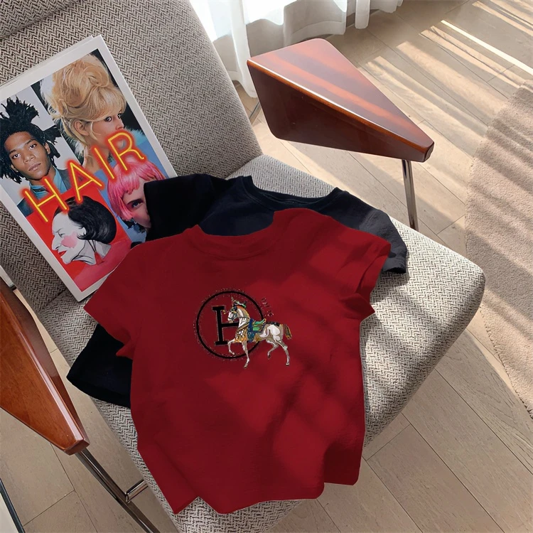 战袍正肩短袖t恤女装夏季新年本命年酒红色衣服中国风打底衫上衣