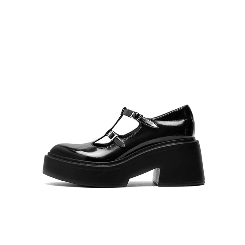 2024夏新款真皮单鞋女气质小皮鞋厚底玛丽珍鞋女