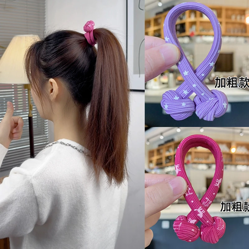 黑色皮筋女扎头高弹力耐用马尾发绳加粗头绳纽扣发圈成人皮套头饰