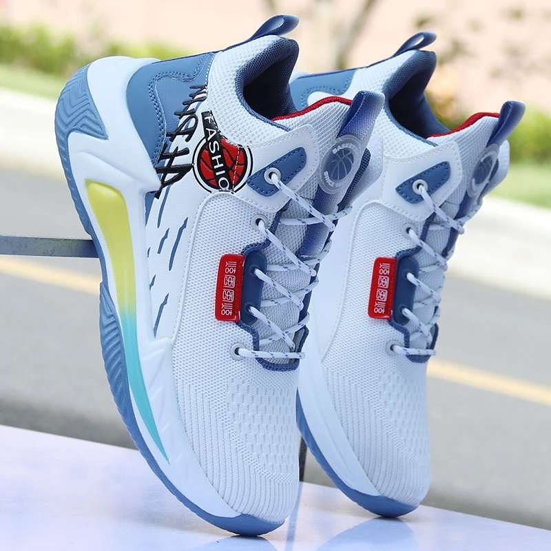 高帮篮球运动鞋男鞋透气网面减震耐磨学生实战靴防滑防臭跑步鞋子