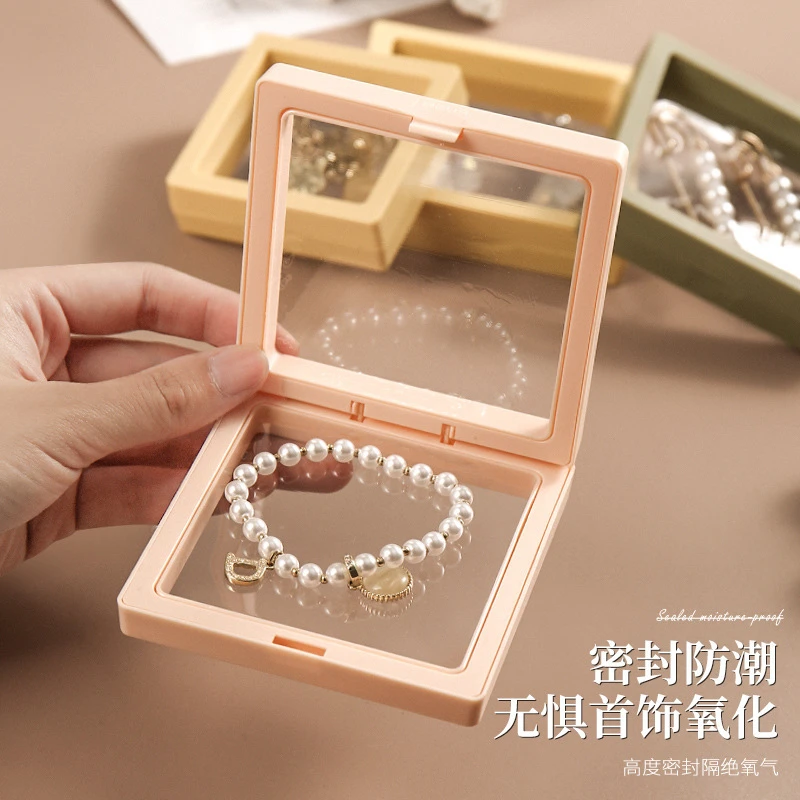 首饰盒/箱 精致饰品首饰盒项链戒指耳环珠宝PE膜盒防氧化饰品盒