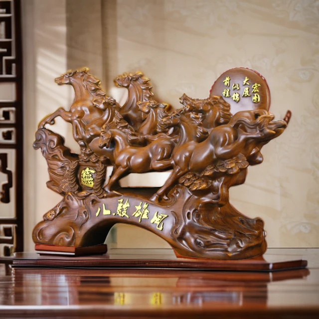 八骏雄风招财马摆件中式家居玄关客厅办公室装饰乔迁新居开业礼品
