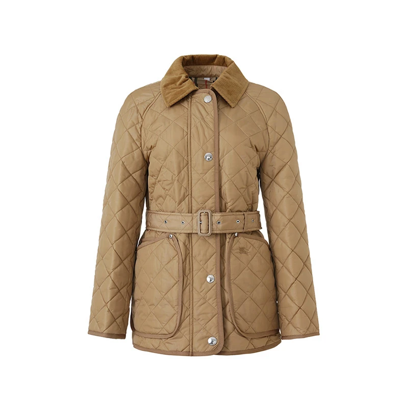 未使用 BURBERRY/博柏利 女士绗缝谷仓夹棉夹克薄款棉服 80718421