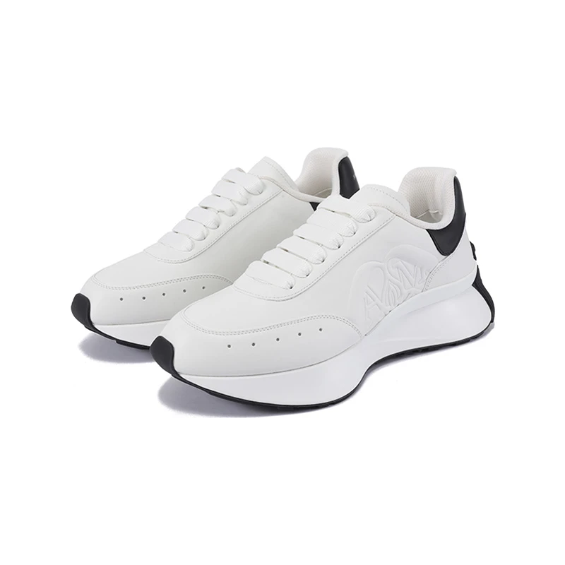 MCQueen麦昆 新品 女士皮革系带厚底运动鞋小白鞋782630 WIDN5