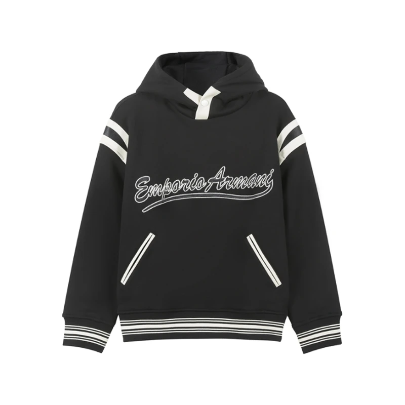 Emporio Armani阿玛尼 男士LOGO刺绣连帽长袖卫衣 6R1MG1 1JWPZ