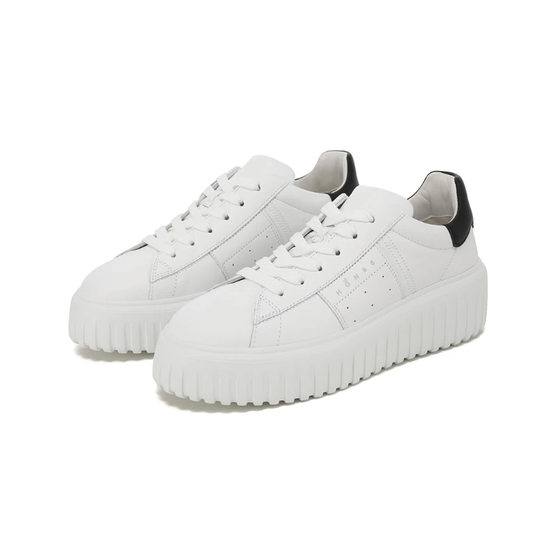 Hogan【新品】女士H-Stripes饼干鞋厚底板鞋系带运动鞋HXW6450FK50
