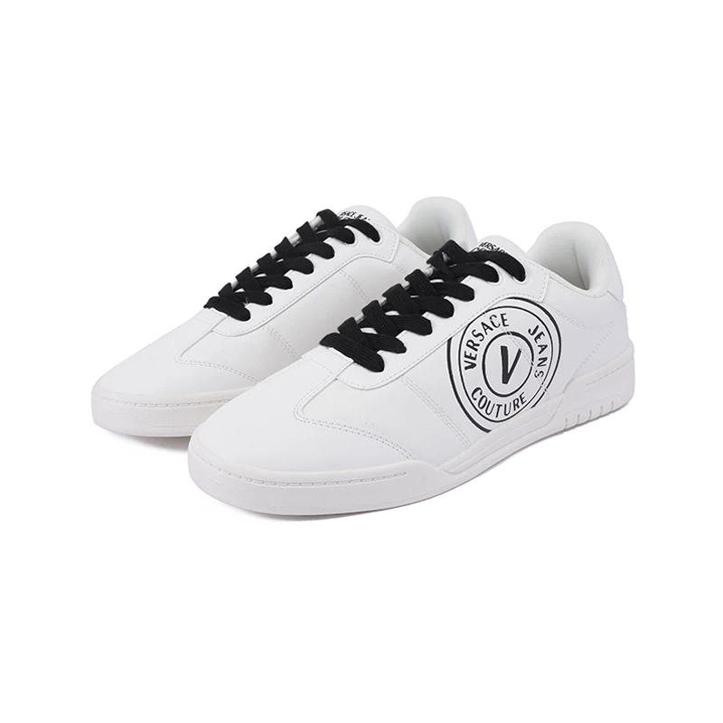 Versace 范思哲VJC 男士V字徽章板鞋系带运动鞋 75YA3SD1 ZP347